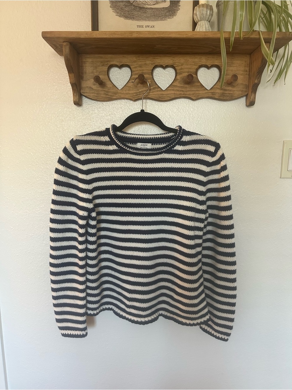 Vintage Striped Crewneck Sweater in Navy and White – J. Crew